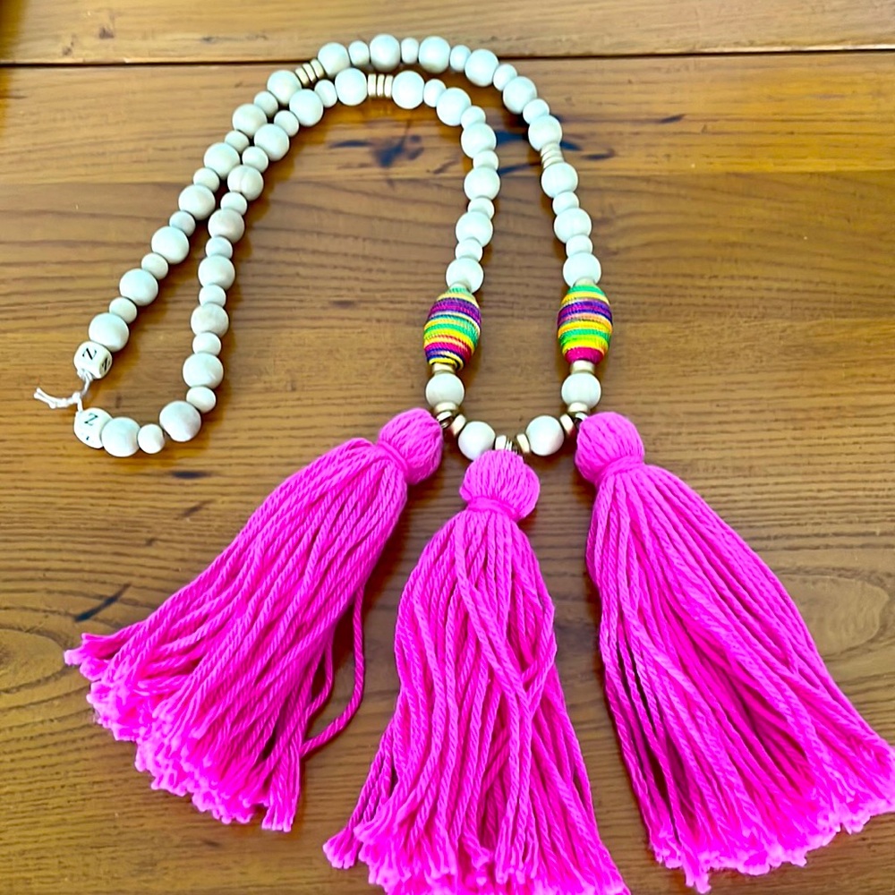 Boho Style Bead and tassel necklace